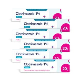  Clotrimazole Cream 1% - 20g - 6 Pack (Brand May Vary)