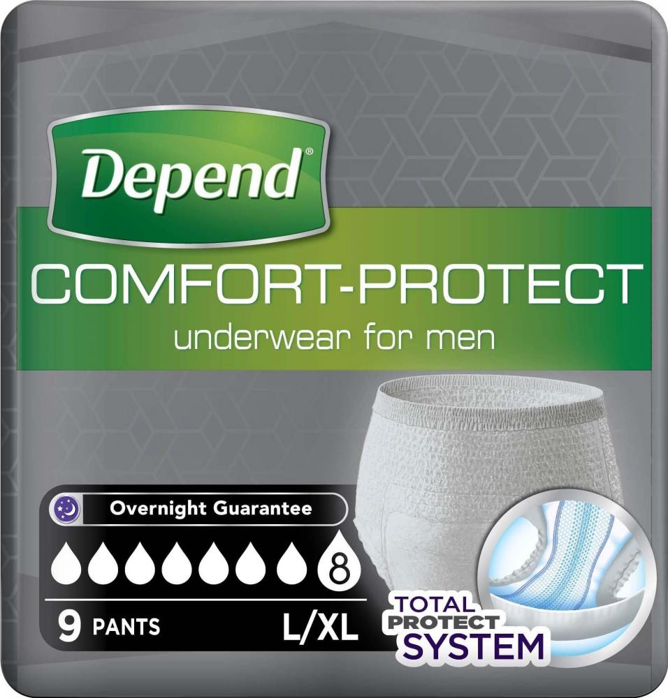 Depend Comfort Protect Underwear for Men - Large/X-Large x 9 | Chemist 4 U